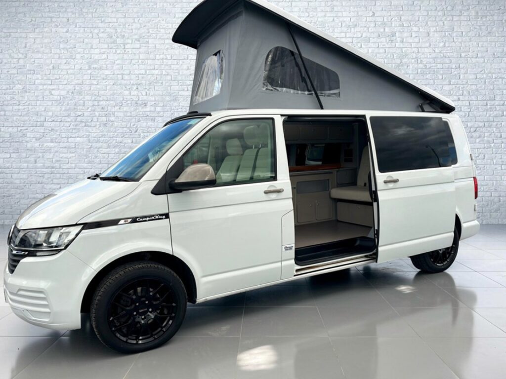 Camperking St Tropez LWB in white nearside with pop-top